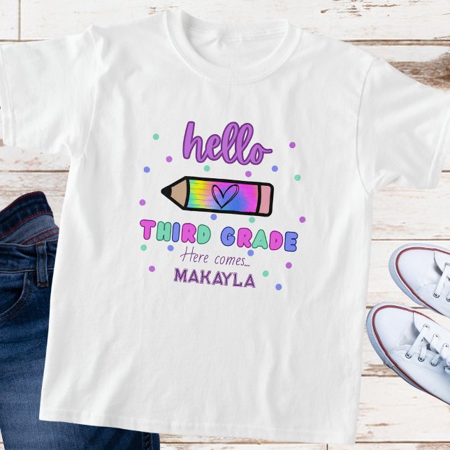 First Day of School Personalised Third Grade T-Shirt (Creator Uploaded)