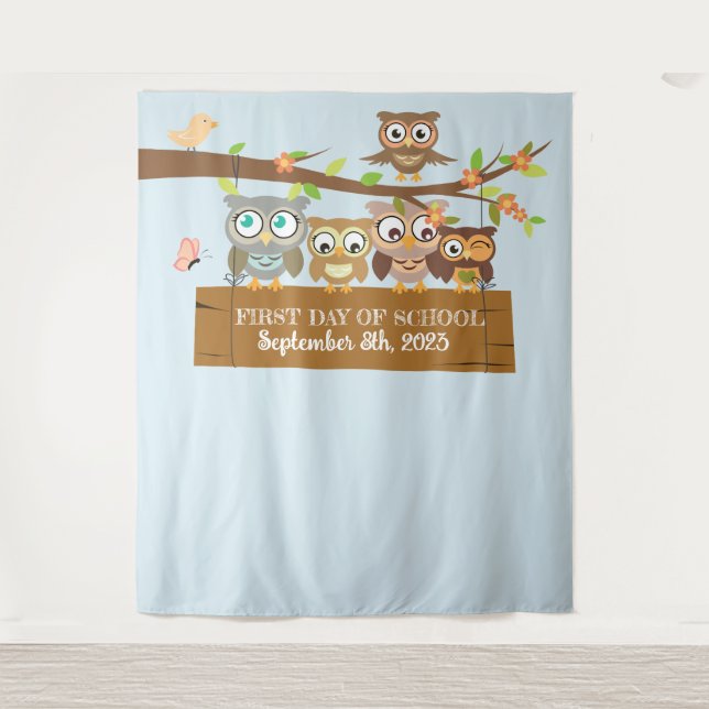 First day of School photobooth backdrop Tapestry (Front)