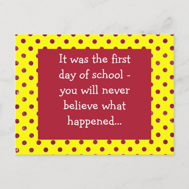 First day of school postcard (Front)