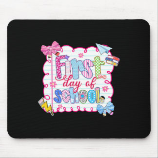 First Day Of School Preppy Coquette Bow Ck To Scho Mouse Mat