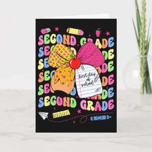 First Day Of School Second Grade Bow Pencil Ck To Card