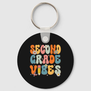 First Day Of School Second Grade Vibes Back to Sch Key Ring