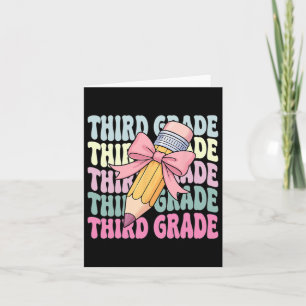 First Day Of School Shirt Third Grade Coquette 3rd Card