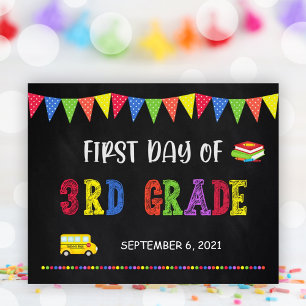 First Day Of School Sign 3rd Grade Poster