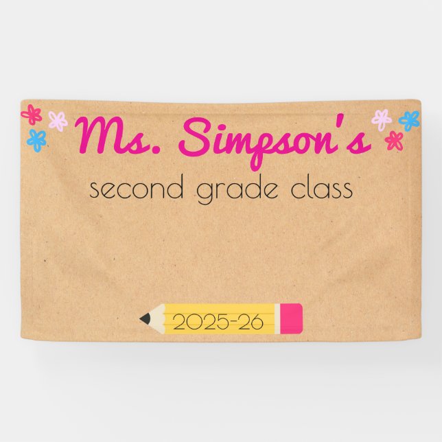 First Day of School Teacher Keepsake Class Memory  Banner (Horizontal)