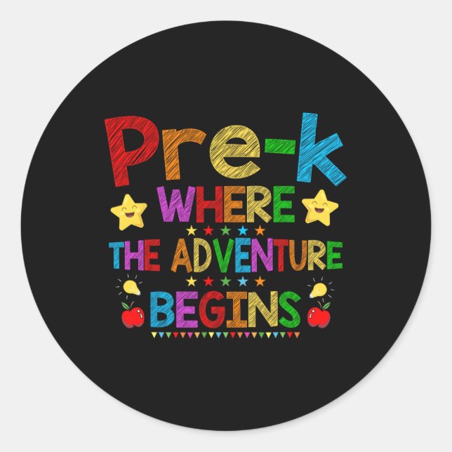 First Day Of School Teacher Student Back To School Classic Round Sticker (Front)