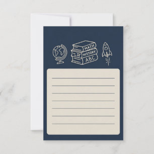 First Day of School Teacher Welcome Note Navy Card