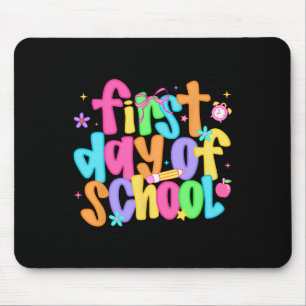 First Day Of School Teachers Student Back To Schoo Mouse Mat