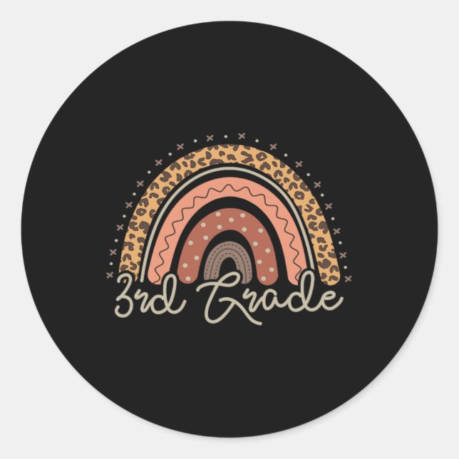 First day of School Third grade 3rd back to school Classic Round Sticker (Front)