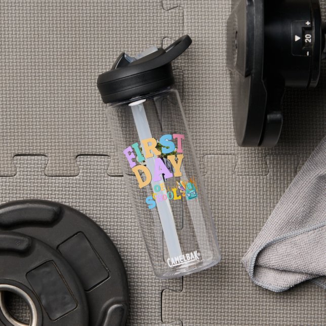 First Day of School Water Bottle with Name (Gym (Rotated))