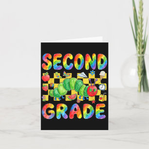 First day of second grade teacher girls kids 2nd card