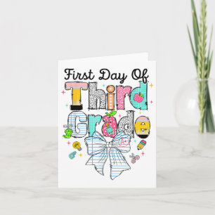First Day Of Third Grade Back To School First Day Card