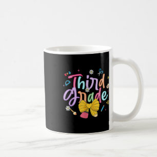 First Day Of Third Grade Coquette Bow Pencil Teach Coffee Mug