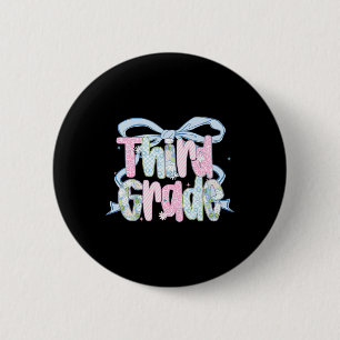 First Day Of Third Grade Floral Bundle For Teacher 6 Cm Round Badge