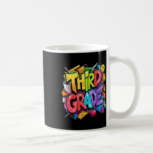 First Day Of Third Grade Floral Bundle For Teacher Coffee Mug (Right)