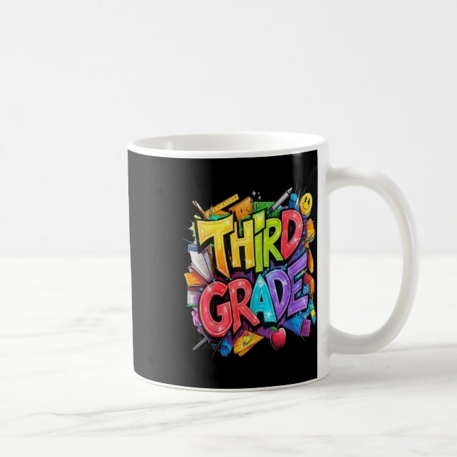 First Day Of Third Grade Floral Bundle For Teacher Coffee Mug (Right)