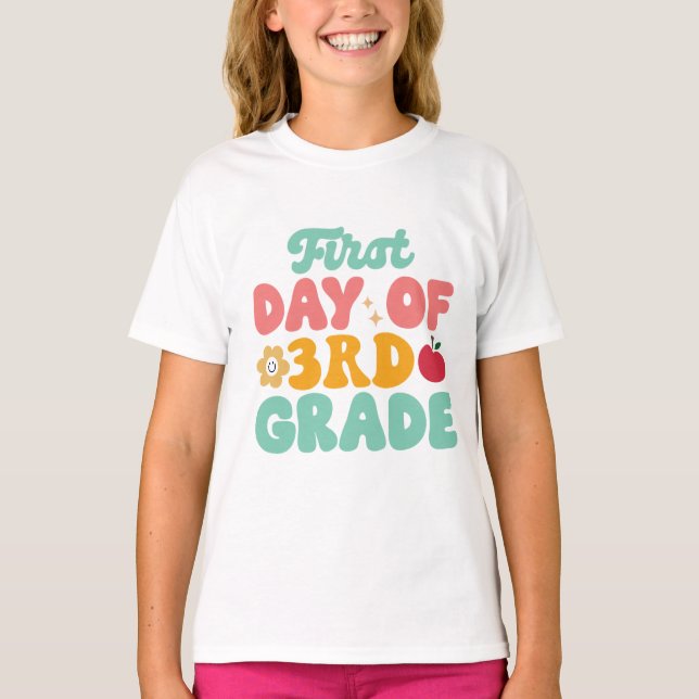 First Day Of Third Grade School T-Shirt (Front)