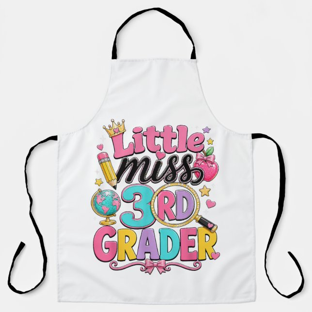 First Day of Third Little Miss 3rd Grader Apron (Front)