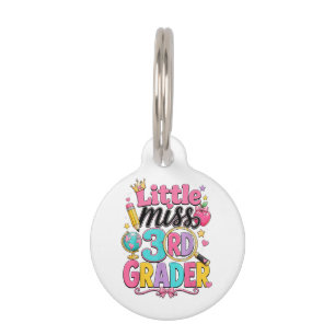 First Day of Third Little Miss 3rd Grader  Pet Tag