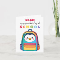 First Day Penguin Backpack School Son Daughter