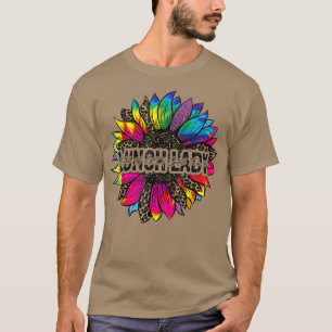 First Day School Leopard Sunflower Lunch Lady Back T-Shirt
