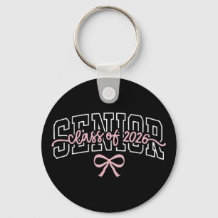 First Day School Pink Coquette Bow Senior 2026 Cl Key Ring