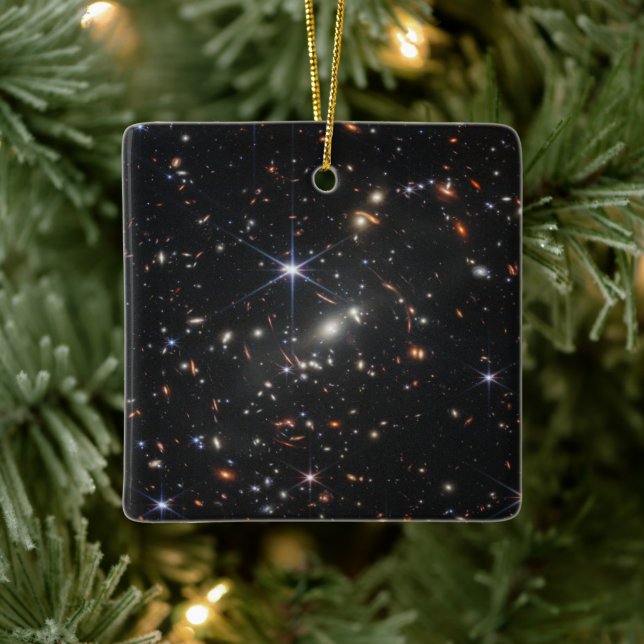 First Deep Field of Universe from James webb Ceramic Ornament (Tree)
