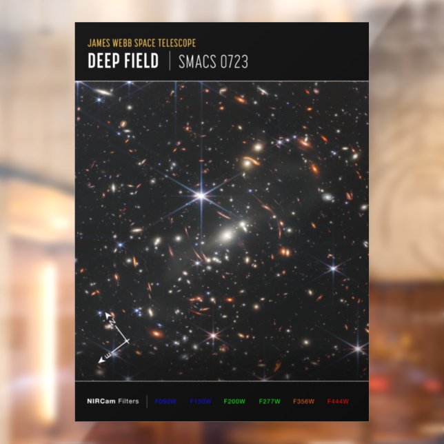 First Deep Field of Universe from James webb Window Cling (Sheet 2)