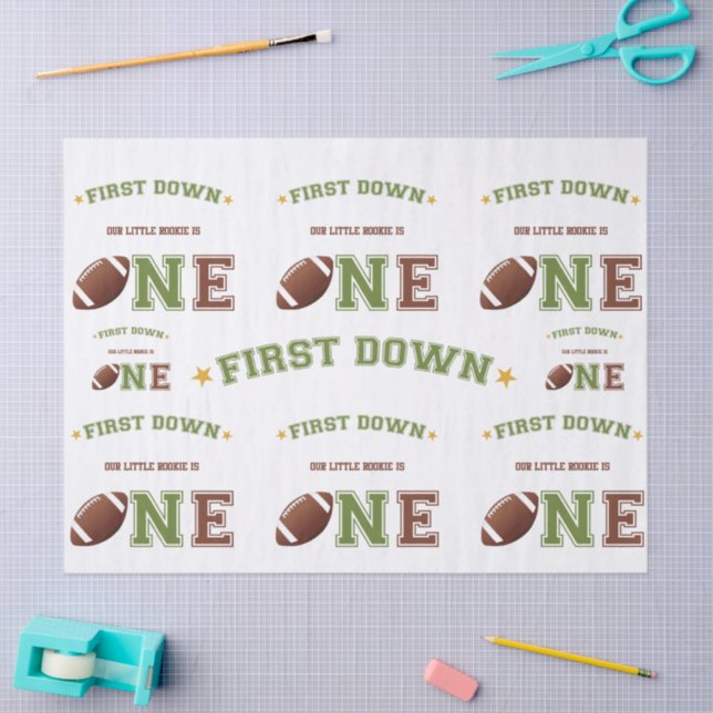 First Down First Birthday Football Tissue Paper (Craft)
