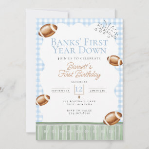 First Down Football Birthday, Tailgate Party Invitation