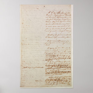 First draught of the Constitution of the U.S. Poster