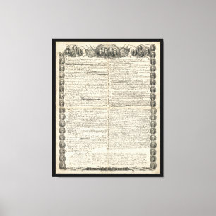 First Draught of the Declaration of Independence Canvas Print