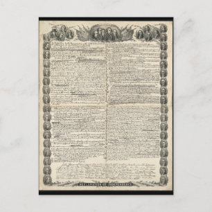 First Draught   of the Declaration of Independence Postcard