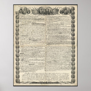 First Draught of the Declaration of Independence Poster