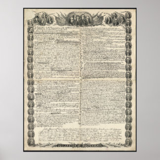 First Draught of the Declaration of Independence Poster