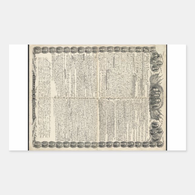 First Draught of the Declaration of Independence Rectangular Sticker (Front)