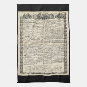 First Draught   of the Declaration of Independence Tea Towel