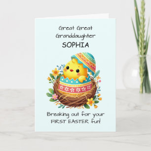 First Easter Great Great Granddaughter Personalise Card