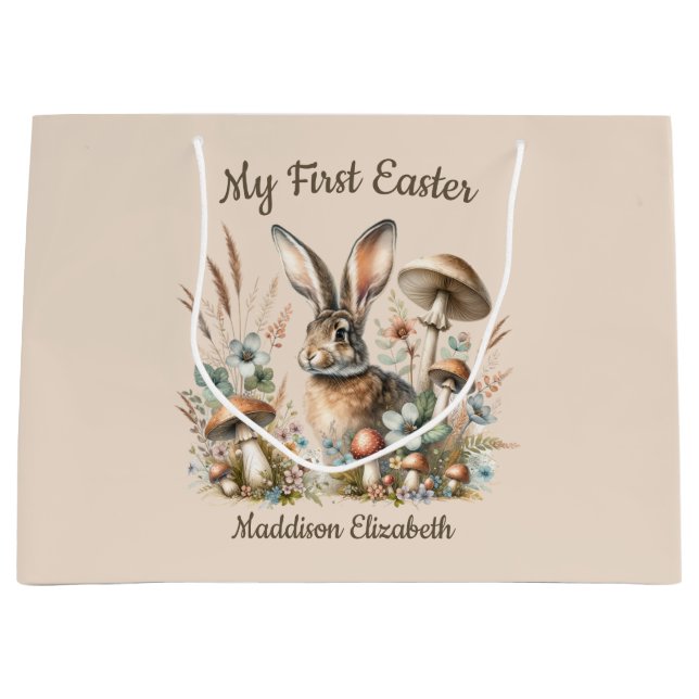 First Easter Jack Rabbit Large Gift Bag (Front)
