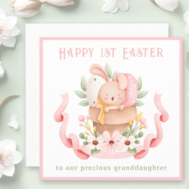 First Easter Pink Bunny Granddaughter Easter Card (First Easter Pink Bunny Granddaughter Easter Card)