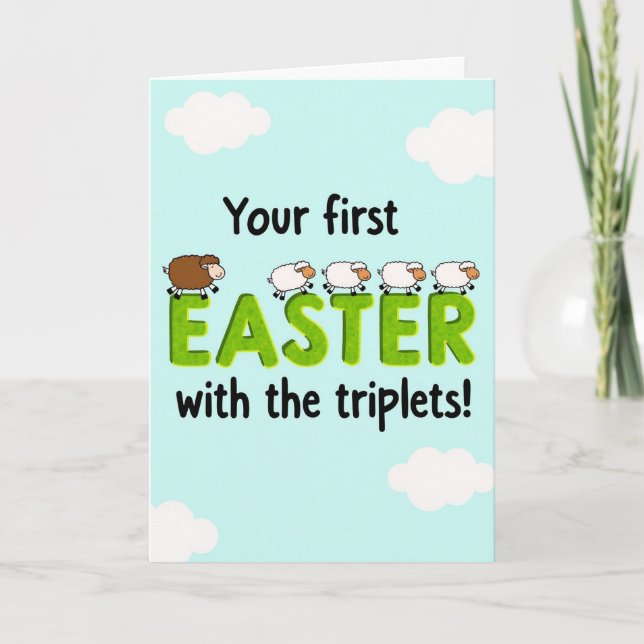 First Easter Triplets Card (Front)