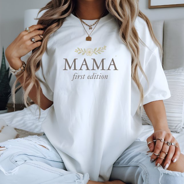 First Edition Mama Our Next Chapter Baby Shower T-Shirt (First Time Mom T-shirt, Storybook Themed Baby Shower, Our Next Chapter, A New Chapter Begins)