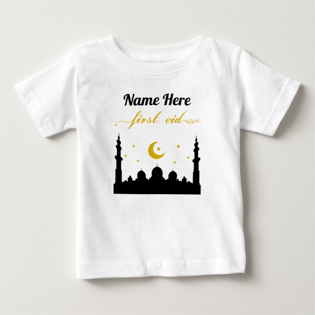 First Eid Custom Name Baby T-Shirt (Front)