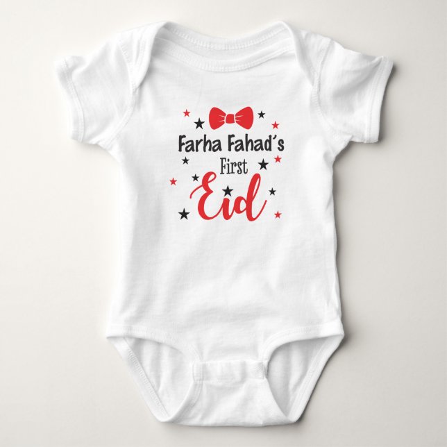 First Eid Personalised Baby Bodysuit (Front)