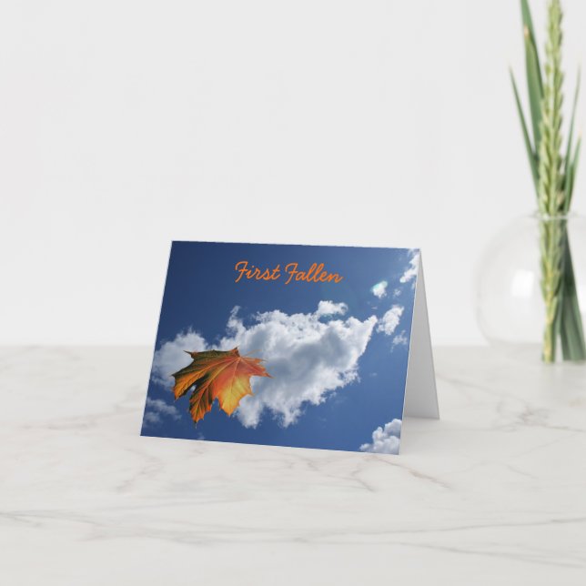 First Fallen Poetry Greeting Card (Front)