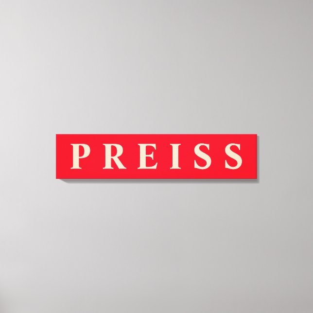 First/Family/Last Name Canvas Print (Front)