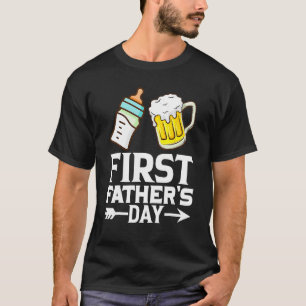 First Father s Day  Beer Baby Bottle Dad Daddy Men T-Shirt