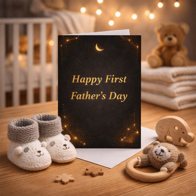 First Father’s Day Elegant Gold Personalized Card  (Creator Uploaded)