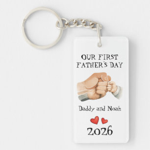 First Father’s Day Emotional Daddy Baby Love Art Key Ring
