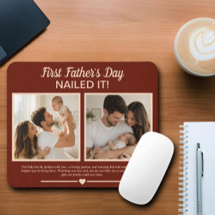 First Father’s Day Nailed It Personalised Photo Mouse Mat